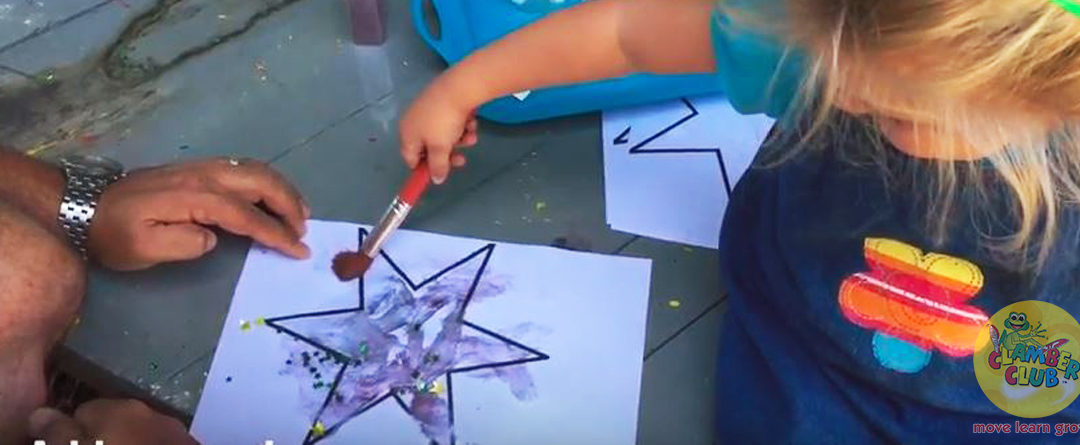 Learning about shapes - make a star picture